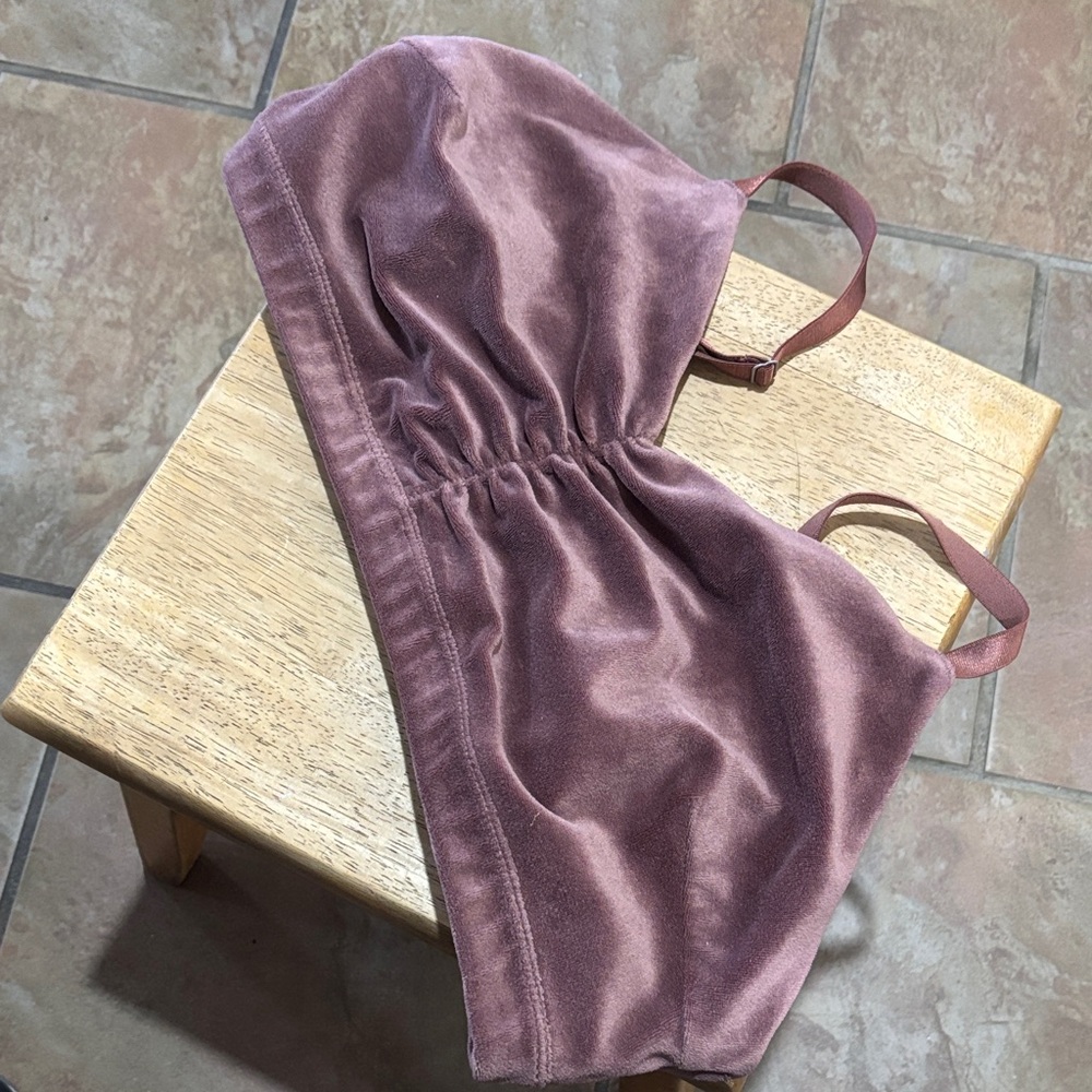 JoyLab Mauve Pink Velvet Bandeau Bra - Picture 7 of 8